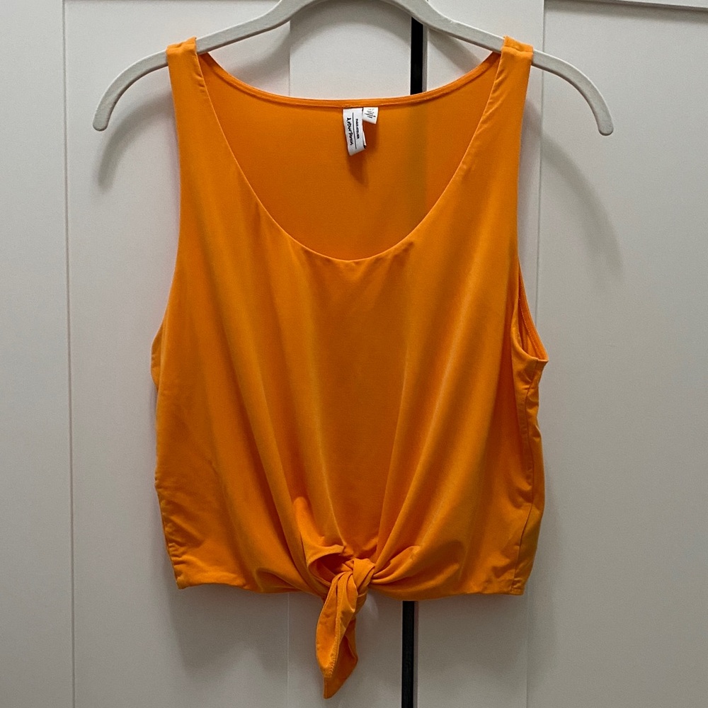 & Other Stories Vibrant Orange Tie-Front Crop Top